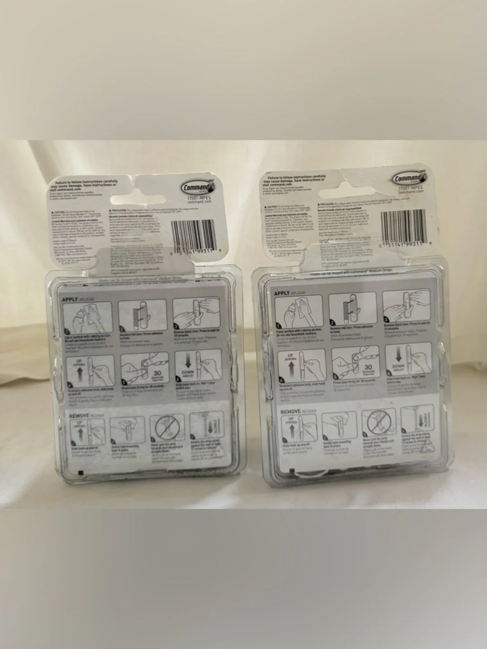 Commando White Medium Utility Hooks Mega Pack (2 Pack) Unopened
